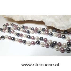 Kette Muschelkern - Perle,  LANG,  8mm